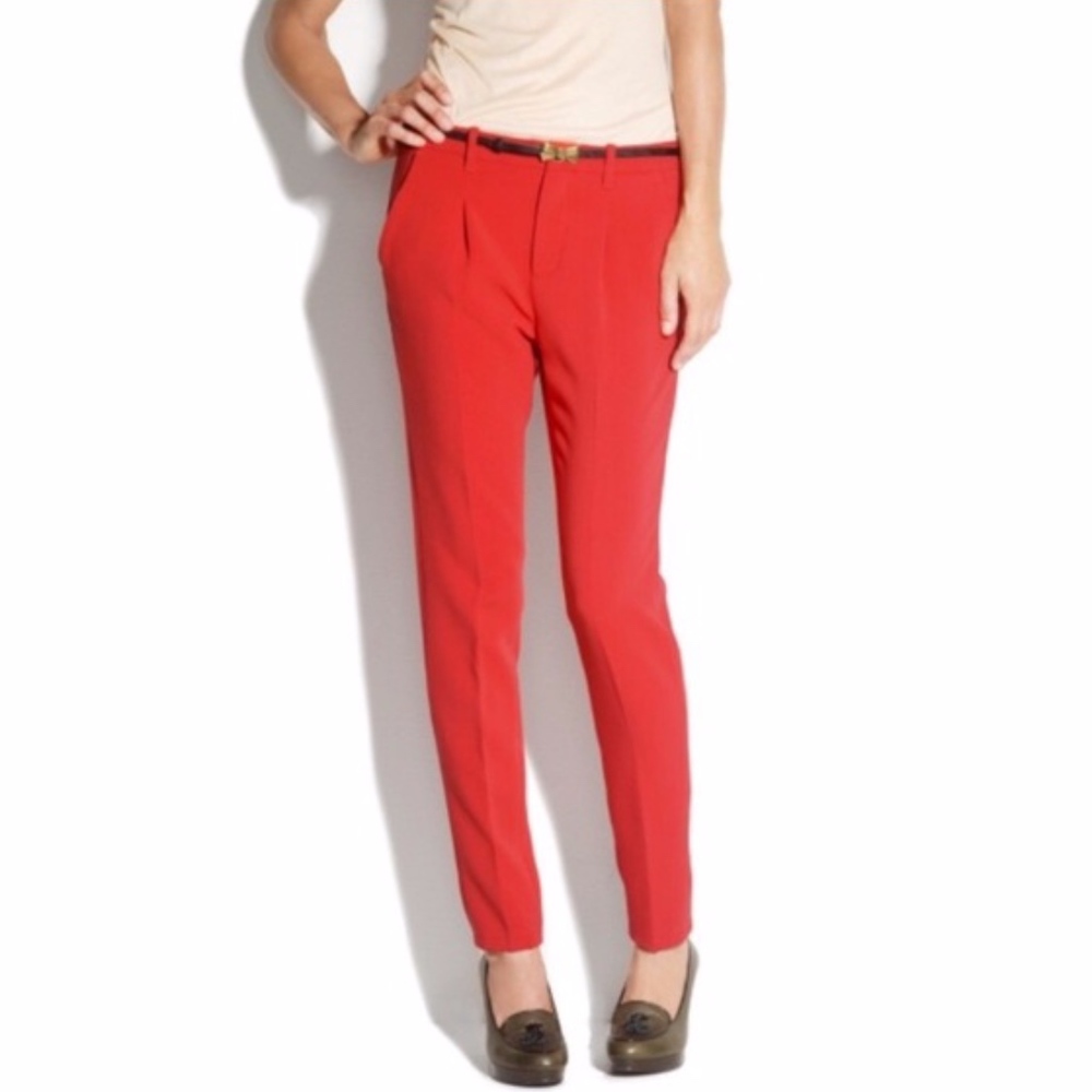 Madewell Tailored Trousers in Blood Orange